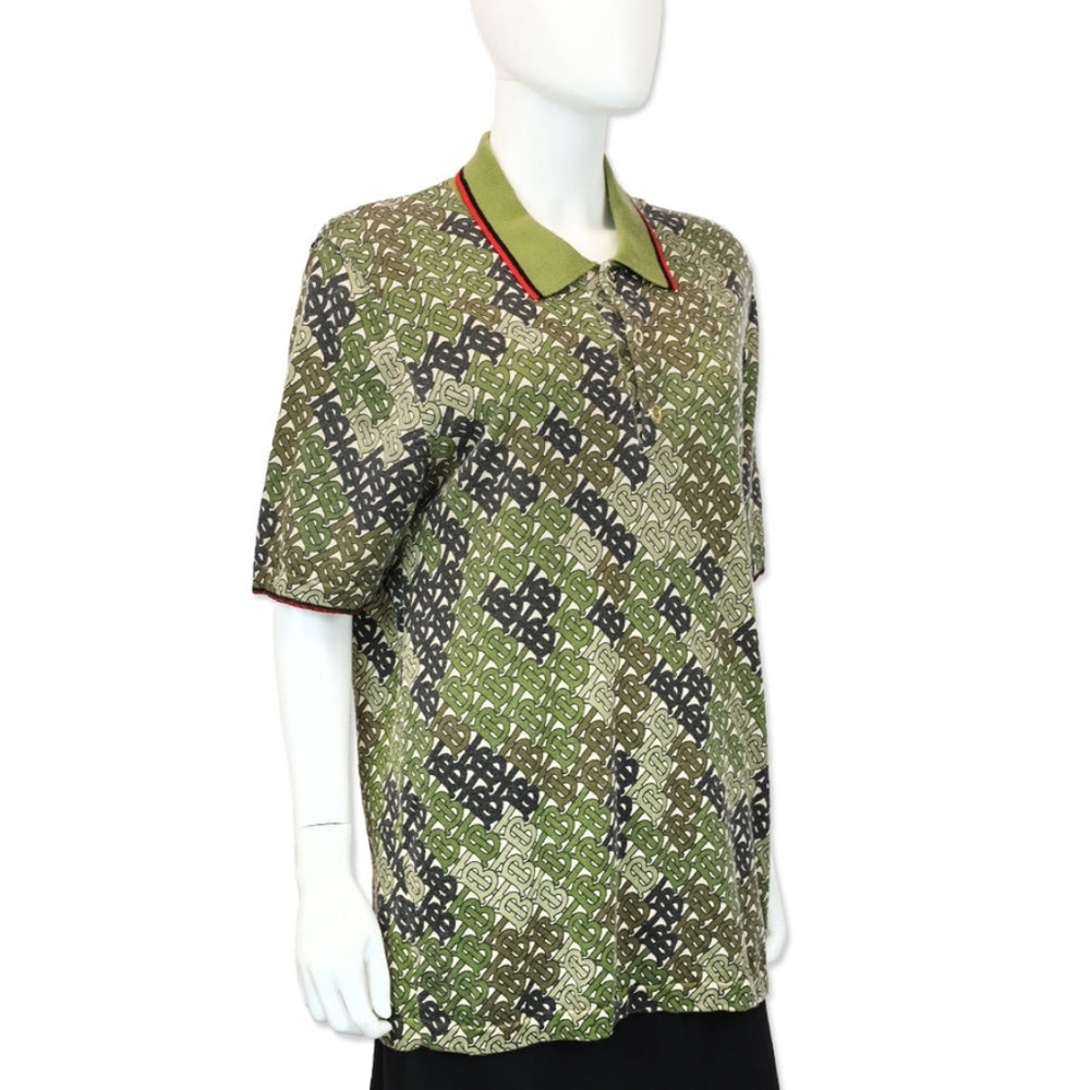Burberry Multicolor Monogram Polo — Olive, Brown, Black - Picture 4 of 6